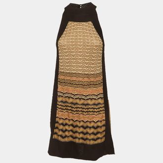 M Missoni Multicolour Lurex Knit High Neck Mini Dress