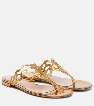 Gianvito Rossi Metallic-leather sandals