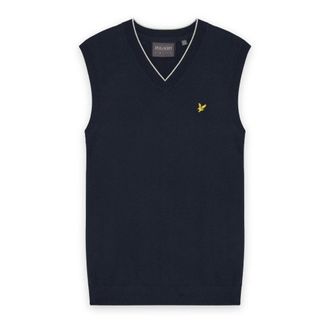 Lyle & Scott Golf V Neck Light Weight Vest - Heren - Truien - Blauw - Maat: 2XL Katoen