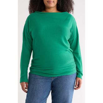 Renee C Brushed Knit Long Sleeve Top in Green at Nordstrom Rack, Size 2X