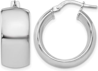 Diamond2Deal Sterling Silver Rhodium-plated Hoop Earrings