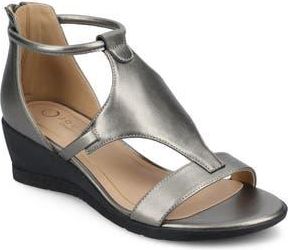 Journee Collection JOURNEE Trayle Wedge Sandal in Pewter at Nordstrom Rack, Size 7.5