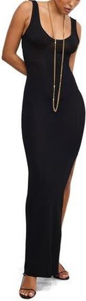 Good American Stretch Rib Maxi Dress in Black001 at Nordstrom Rack, Size X-Large