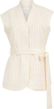 Clea Payne belted striped vest - Neutrals