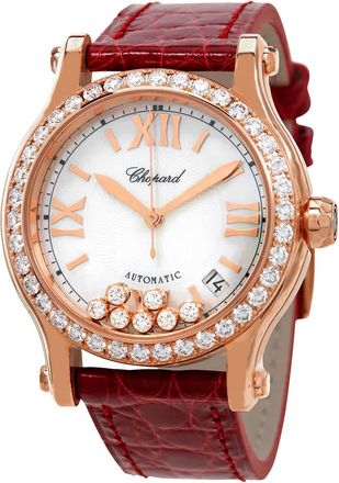 Chopard Happy Sport Mother of Pearl Automatic Ladies 18kt Rose Gold Watch 274808-5006