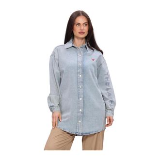 ALIX The Label Woven Flowy Denim Oversized Blouse - female - ALIX The Label - Shirts - Blue - XS - Blouses & Shirts