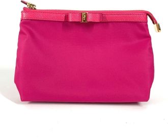Ferragamo Vara Pink Nylon Pouch (Pre-Owned)