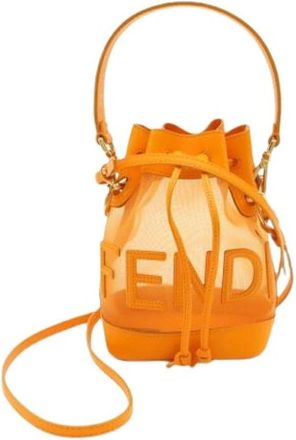 Fendi Pre-owned Mesh Bucket Bag - Dames - Vintage Tas - Oranje - ONE Size - Leer - Vintage