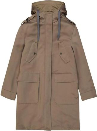 Brunello Cucinelli Parka de poli&eacute;ster con capucha - Coats - Mujer - Marr&oacute;n - L