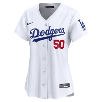 Nike Mookie Betts Los Angeles Dodgers Womens Nike Womens Dri-FIT ADV MLB Limited Jersey in White | LM2WLDHOLD9-HU2