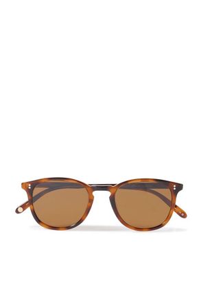 Garrett Leight Kinney Round-Frame Tortoiseshell Acetate Sunglasses
