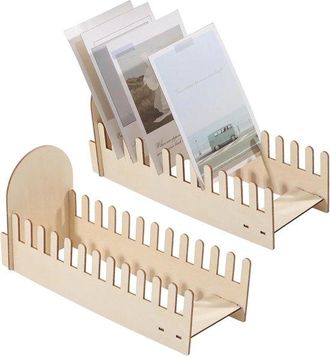 OEM Expositor De Madera Con 12 Compartimentos Para Tarjetas De Felicitaci&oacute;n (27 X 14 Cm), Pegatinas, Fotos De Mesa
