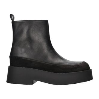 Premiata Leren en su&egrave;de enkellaarsjes met plateauzool - Dames - Schoenen - Zwart - Maat: 38 EU Su&egrave;de
