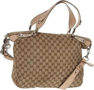 Gucci Pre-owned Handbags, female, Beige, Size: ONE SIZE Pre-owned Vintage Canvas Handbag