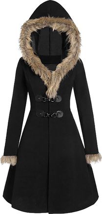 Generic Coats For Women UK, Womens Woolen Coat Winter Tight Woolen Coat Long Sleeve Warm Hoodie Long Cardigan Jacket Top