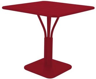 Fermob Square table Luxembourg - Red - Lacquered aluminium - Designer Frédéric Sofia