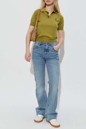 Ami Wool Polo, Womens, Green