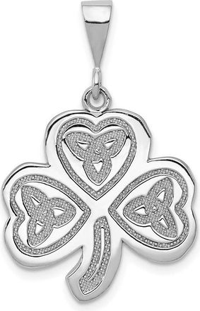 Diamond2Deal 14k White Gold Trinity Clover Pendant