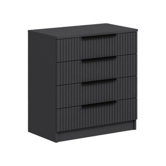 Dmora C&oacute;moda Vicente, 7 Cajones, Apertura Y Cierre Deslizante, 72x42x77h Cm Negro Antracita