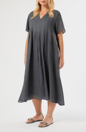 Marina Rinaldi Velogio Midi Dress in Medium Grey at Nordstrom, Size 14W
