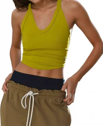 Free People All Clear V-Neck Cami In Honeydew