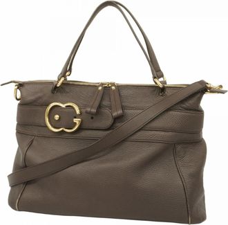 Gucci Brown Leather Tote Bag (Pre-Owned)