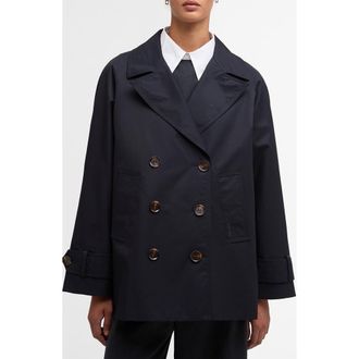 Barbour Maisy Showerproof Double Breasted Jacket in Dark Navy at Nordstrom, Size 10 Us
