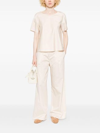 Susanne Bommer Cotton Wide-Leg Trousers - Cream