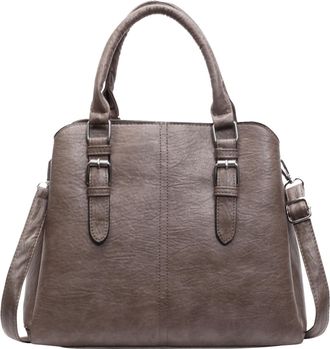 Generic Kexpery Womens PU Handbag with Top Handle and Detachable Shoulder Strap for Office and Shopping