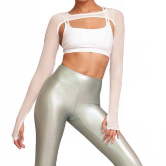 Heroine Sport See-Through Clear Shrug In White