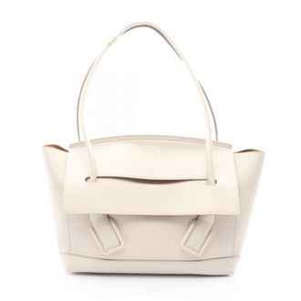 Bottega Veneta White Leather Handbag Tote Bag (Pre-Owned)