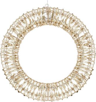 ECD Germany Ecd Germany Corona Met&aacute;lica De Luces &Oslash;58cm 960 Microleds Blanco C&aacute;lido Colgante Puerta Guirnalda Con Temporizador Ip44 Resistente Al Agua Interior/ext