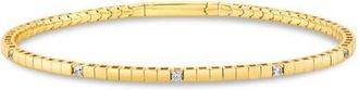 Crislu Pure Flex Cubic Zirconia Station Bracelet in 18Kt Yellow Gold /Clear Stone at Nordstrom, Size 7