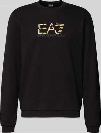 Emporio Armani Sweatshirt mit Logo und Rundhalsausschnitt in Black, Größe XXL