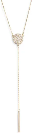 Nordstrom Rack Pav&eacute; Disc Lariat Necklace in Clear- Gold at Nordstrom Rack