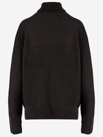 Carven Womens High Neck Cashmere Sweater Brown