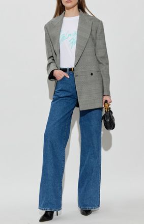 Balmain T-shirt With Printed Logo, Womens, White