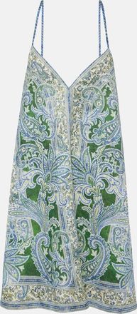 Zimmermann Ottie Swing paisley linen minidress