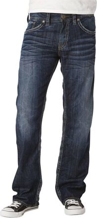Silver Jeans Co Zac Relaxed Fit Straight Leg Jeans In Dark Wash