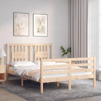vidaXL Estructura De Cama De Matrimonio Con Cabecero Madera Maciza Vidaxl