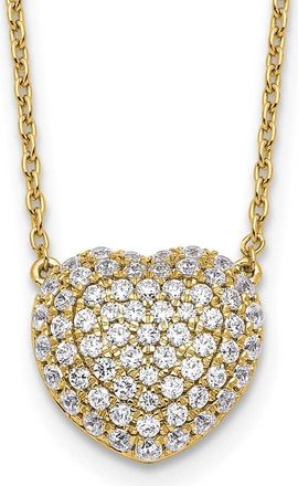 Diamond2Deal 14k Gold 3/4 Ct Lab Grown Diamond Heart Pendant Necklace 18