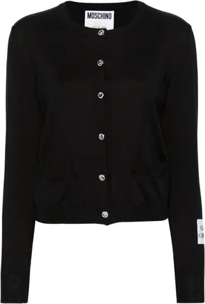 Moschino crystal-embellished cotton cardigan - women - Cotton - 38 - Black