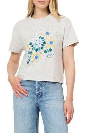 Scotch & Soda Dyed Boxy Crop Graphic T-Shirt in Gray Mel Pigment at Nordstrom Rack, Size Medium