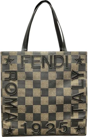 Fendi Brown Pvc Leather Tote Bag (Pre-Owned)