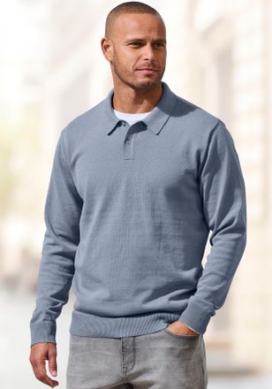 H.I.S Strickpullover H.I.S bis Gr&ouml;sse 5XL, Herren, Gr. 4XL (68/70), hellblau, Feinripp, Obermaterial: 60% Baumwolle, 40% Polyester, regular fit normal, Stri