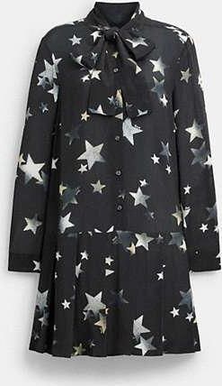 Coach Tie Neck Star Dress
