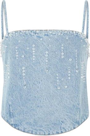 Giuseppe Di Morabito Denim Top - Dames - Tops zonder mouwen - Blauw - S - Denim - Tops