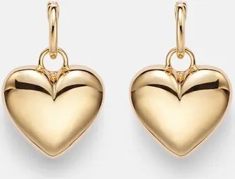 Roxanne First Puffy Heart 14kt gold drop earrings