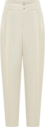 Alberta Ferretti Pantalone Flanella - Dames - Broeken - Beige - S - Broeken