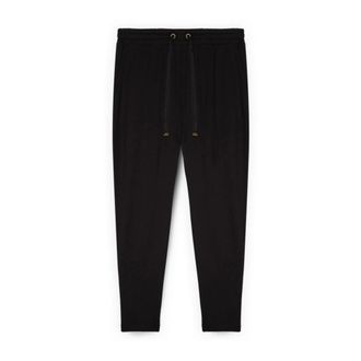 Fiorella Rubino Katoenen Joggingbroek met Trekkoord Taille - Dames - Slim Fit Broeken - Zwart - XL - Katoen - Broeken